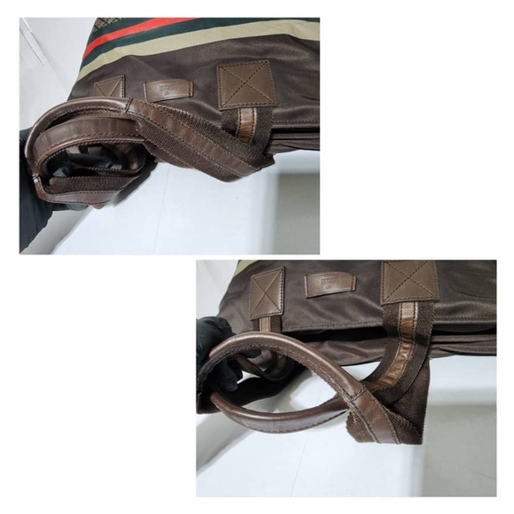 Authentic Gucci Diamante Canvas Web Shopping Tote Bag Brown/Beige - Picture 6 of 15